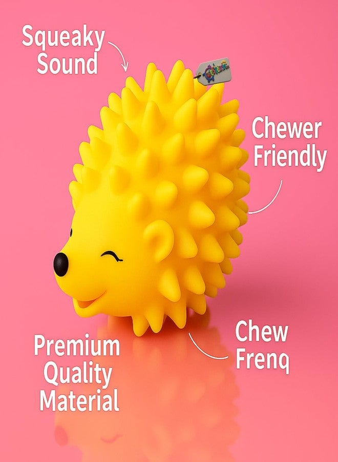 ويستيرن إرا لعبة صرير على شكل قنفذ أخضر من ويسترن إيرا | شكل قنفذ ناعم قابل للمضغ للكلاب والجراء | سطح شائك لتحفيز الفم | لعبة صرير متينة لجميع السلالات | أداة مساعدة في اللعب والتدريب - Image 4